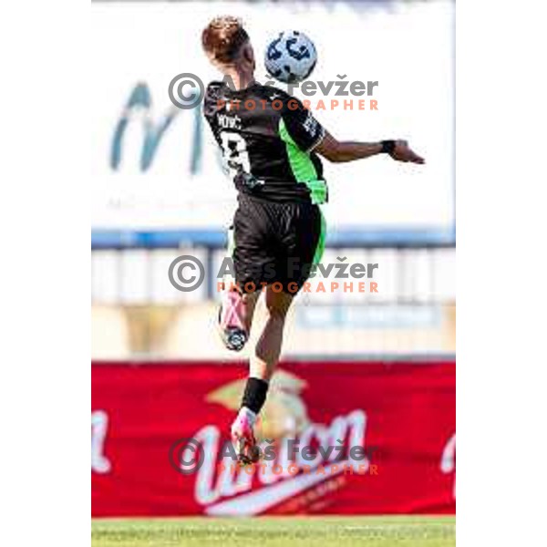 in action during Prva liga Telemach 2025/2026 football match between Domzale and Olimpija in Domzale, Slovenia on August 10, 2025
