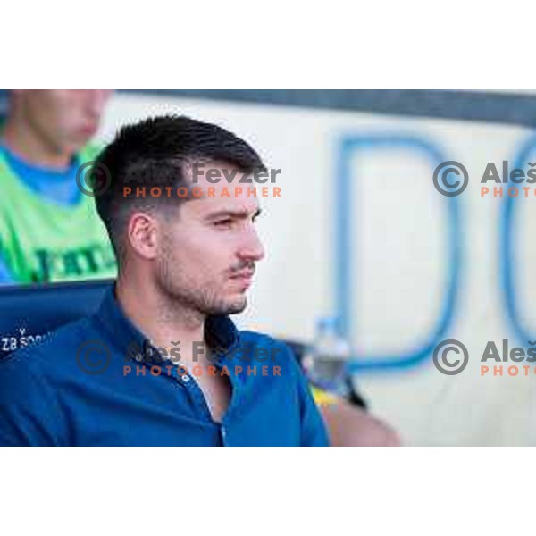 in action during Prva liga Telemach 2025/2026 football match between Domzale and Olimpija in Domzale, Slovenia on August 10, 2025