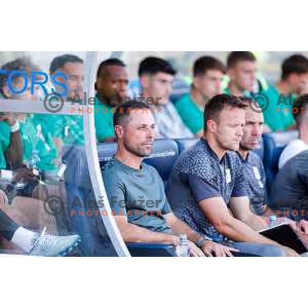 in action during Prva liga Telemach 2025/2026 football match between Domzale and Olimpija in Domzale, Slovenia on August 10, 2025