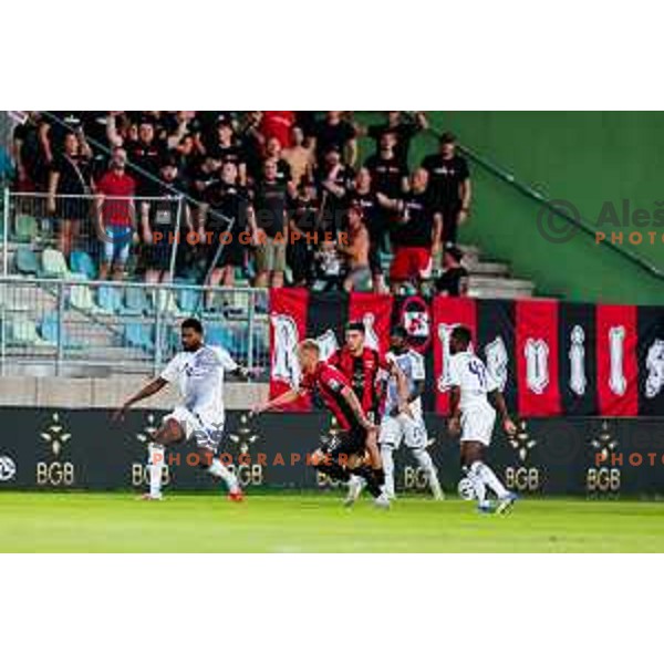 in action during Prva liga Telemach 2025/2026 football match between Primorje and Maribor in Ajdovscina, Slovenia on August 10, 2025
