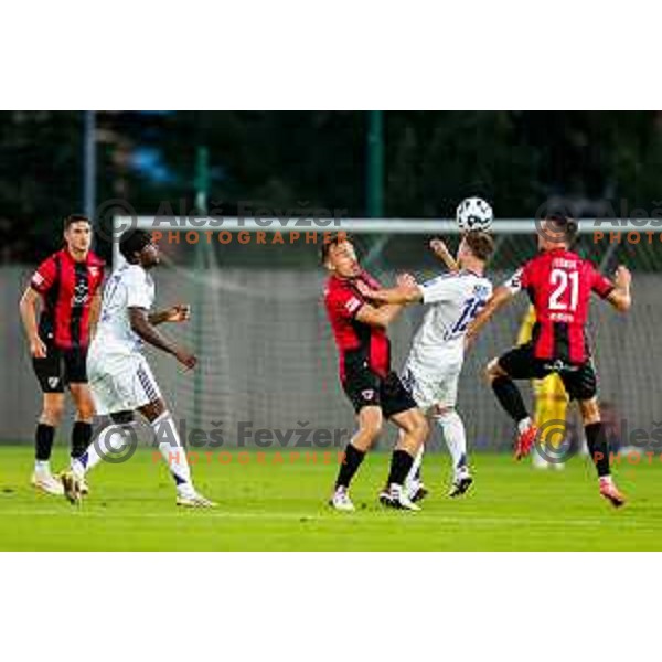 in action during Prva liga Telemach 2025/2026 football match between Primorje and Maribor in Ajdovscina, Slovenia on August 10, 2025