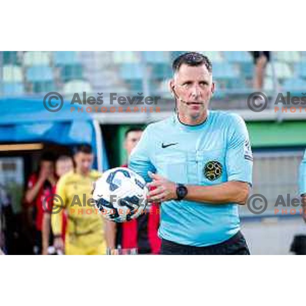 referee Dejan Balazic during Prva liga Telemach 2025/2026 football match between Primorje and Maribor in Ajdovscina, Slovenia on August 10, 2025