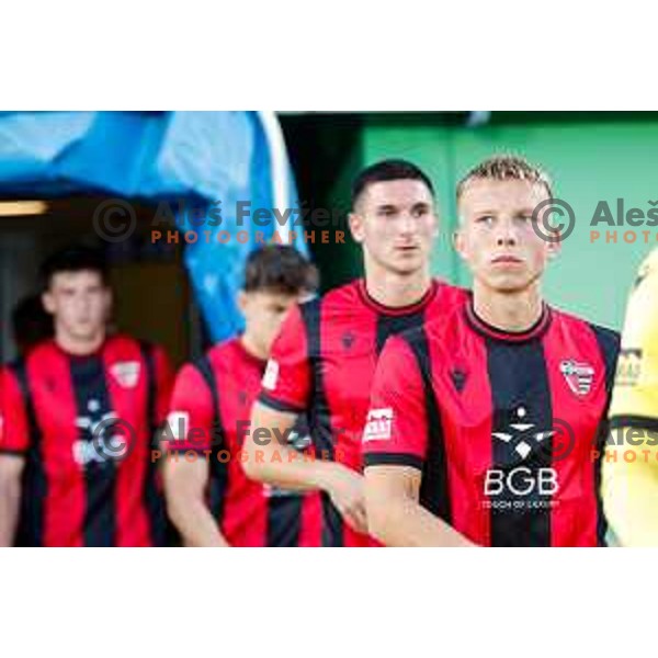 in action during Prva liga Telemach 2025/2026 football match between Primorje and Maribor in Ajdovscina, Slovenia on August 10, 2025