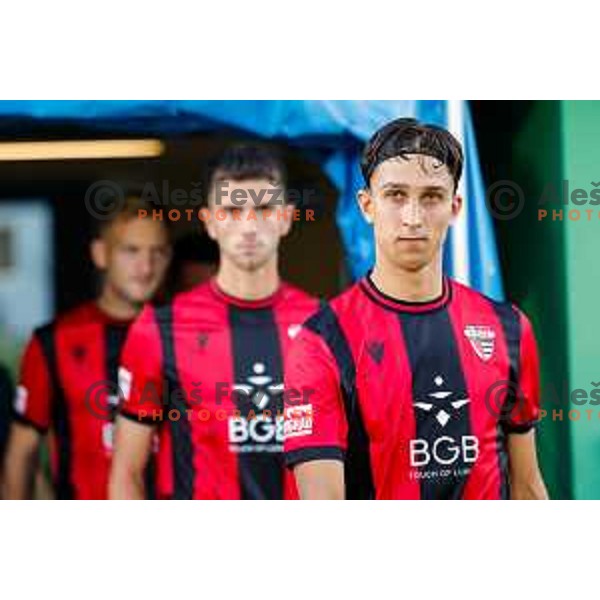 Haris Kadric in action during Prva liga Telemach 2025/2026 football match between Primorje and Maribor in Ajdovscina, Slovenia on August 10, 2025