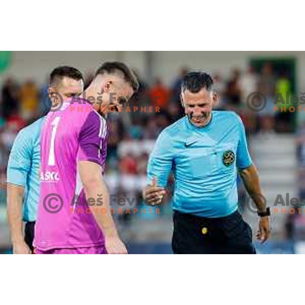 referee Dejan Balazic during Prva liga Telemach 2025/2026 football match between Primorje and Maribor in Ajdovscina, Slovenia on August 10, 2025