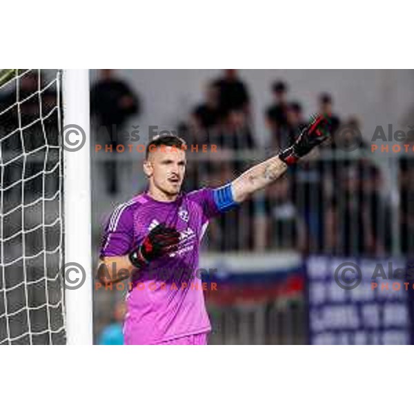 Azbe Jug of Maribor during Prva liga Telemach 2025/2026 football match between Primorje and Maribor in Ajdovscina, Slovenia on August 10, 2025