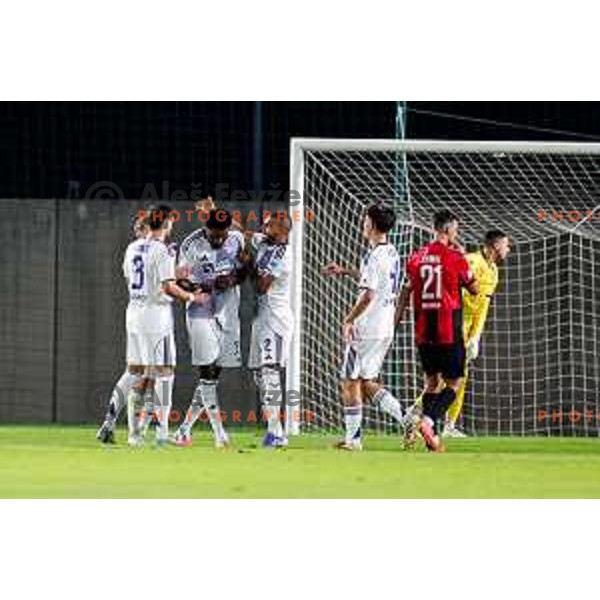 in action during Prva liga Telemach 2025/2026 football match between Primorje and Maribor in Ajdovscina, Slovenia on August 10, 2025