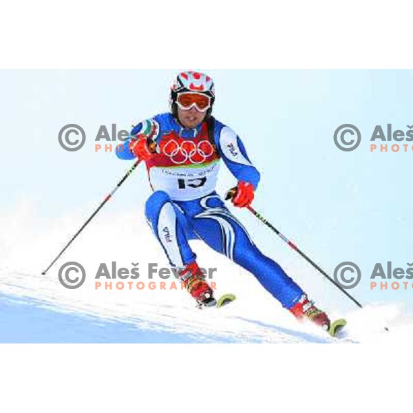 Davide Simoncelli (ITA) skiing at 2006 Torino Winter Olympic games men\'s Giant Slalom in Sestriere on February 20, 2006