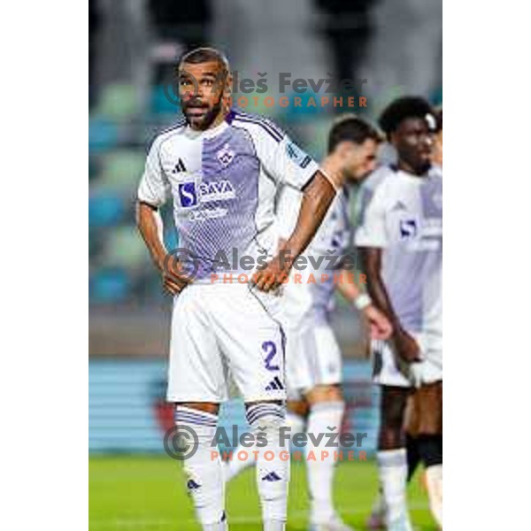 Halil Soudani in action during Prva liga Telemach 2025/2026 football match between Primorje and Maribor in Ajdovscina, Slovenia on August 10, 2025