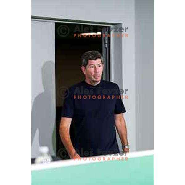 Erwin Van de Looi, newly appointed head coach of NK Olimpija during press conference in Ljubljana, Slovenia on August 11, 2025