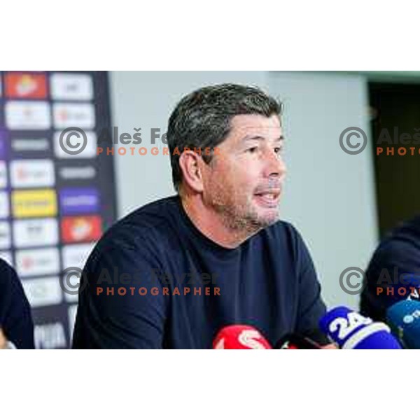 Erwin Van de Looi, newly appointed head coach of NK Olimpija during press conference in Ljubljana, Slovenia on August 11, 2025