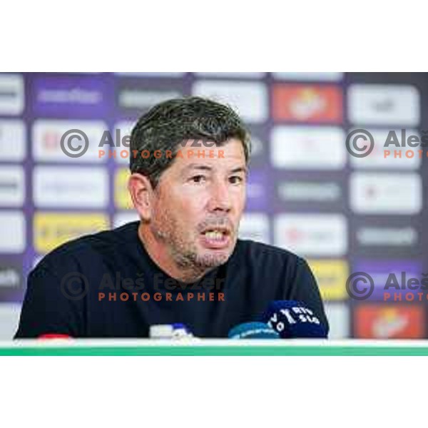 Erwin Van de Looi, newly appointed head coach of NK Olimpija during press conference in Ljubljana, Slovenia on August 11, 2025