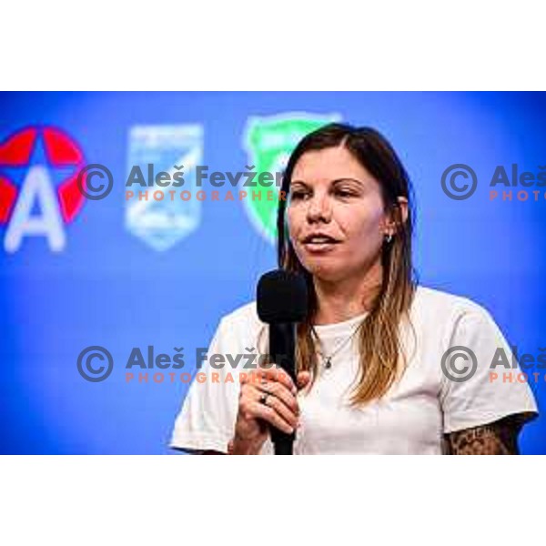 Urska Zganec during 1.ZNL press conference before start of 2025/2026 football season in Ljubljana, Slovenia on August 12, 2025