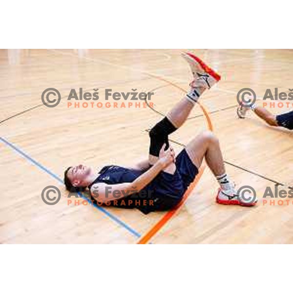 of Slovenia National Volleyball team during practice session in Ljubljana, Slovenia on August 12, 2025