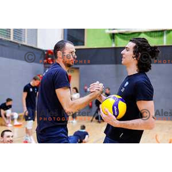 of Slovenia National Volleyball team during practice session in Ljubljana, Slovenia on August 12, 2025