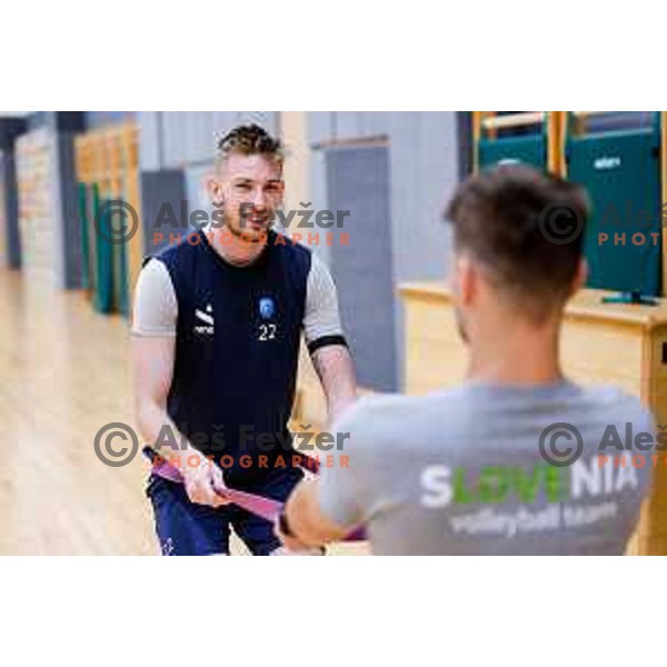 of Slovenia National Volleyball team during practice session in Ljubljana, Slovenia on August 12, 2025