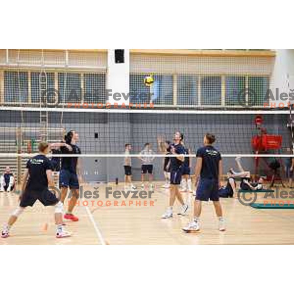 of Slovenia National Volleyball team during practice session in Ljubljana, Slovenia on August 12, 2025