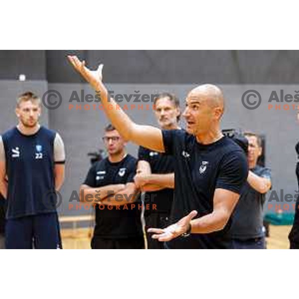 of Slovenia National Volleyball team during practice session in Ljubljana, Slovenia on August 12, 2025