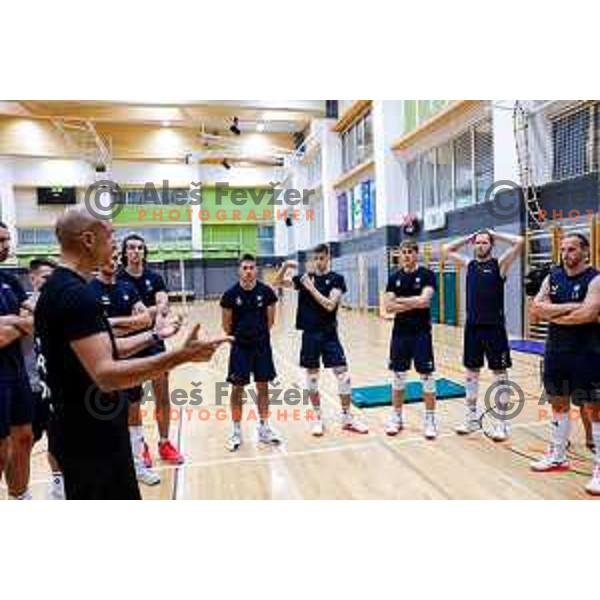 of Slovenia National Volleyball team during practice session in Ljubljana, Slovenia on August 12, 2025
