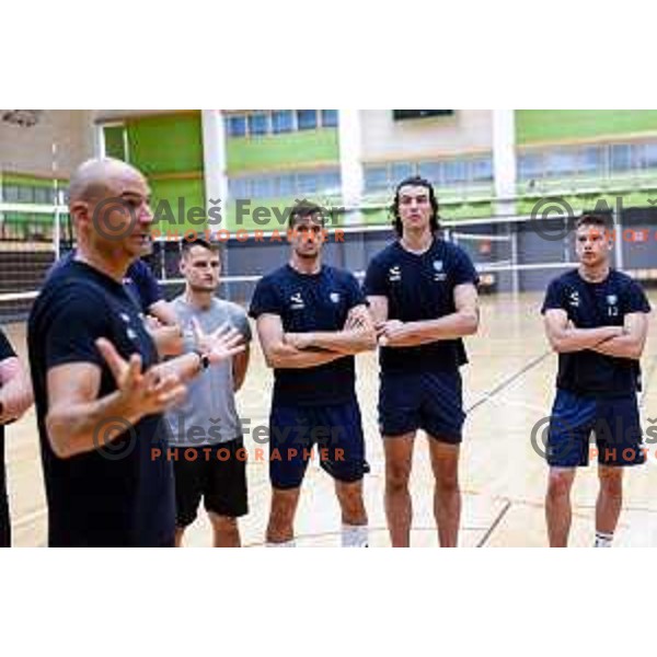 of Slovenia National Volleyball team during practice session in Ljubljana, Slovenia on August 12, 2025