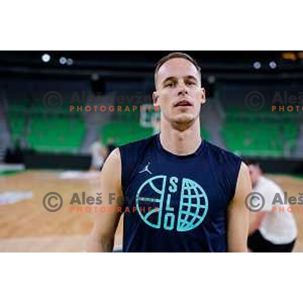 Klemen Prepelic of Slovenia National Basketball team during practice session in Ljubljana, Slovenia on August 13, 2025