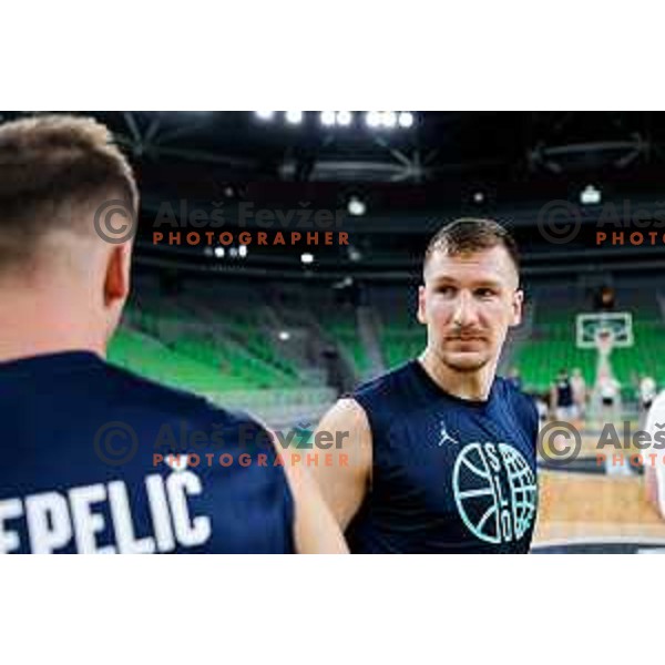 Gregor Hrovat of Slovenia National Basketball team during practice session in Ljubljana, Slovenia on August 13, 2025