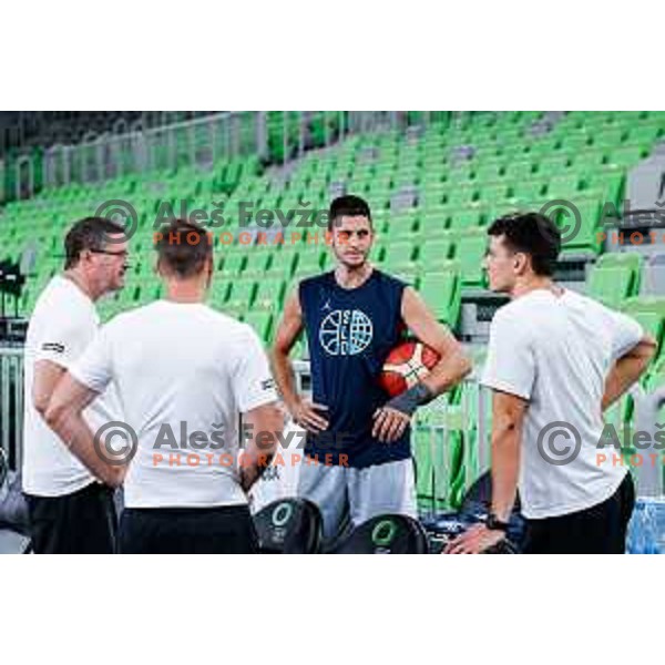 Martin Krampelj of Slovenia National Basketball team during practice session in Ljubljana, Slovenia on August 13, 2025
