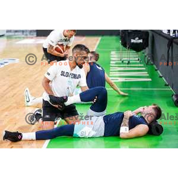 Luka Doncic of Slovenia National Basketball team during practice session in Ljubljana, Slovenia on August 13, 2025
