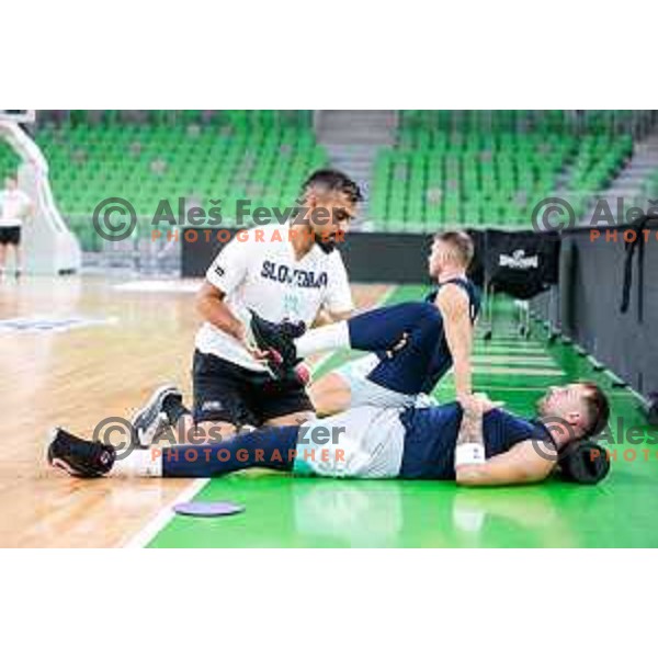 Luka Doncic of Slovenia National Basketball team during practice session in Ljubljana, Slovenia on August 13, 2025