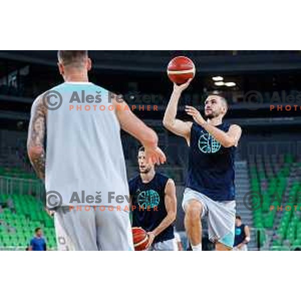 Rok Radovic of Slovenia National Basketball team during practice session in Ljubljana, Slovenia on August 13, 2025