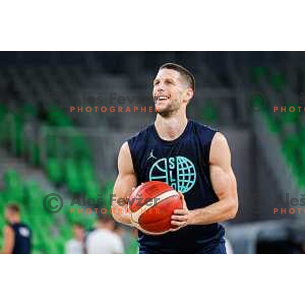 Aleksej Nikolic of Slovenia National Basketball team during practice session in Ljubljana, Slovenia on August 13, 2025
