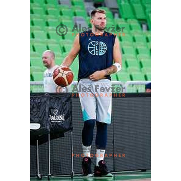 Luka Doncic of Slovenia National Basketball team during practice session in Ljubljana, Slovenia on August 13, 2025