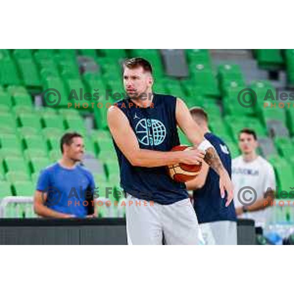 Luka Doncic of Slovenia National Basketball team during practice session in Ljubljana, Slovenia on August 13, 2025