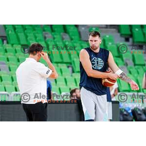 Luka Doncic of Slovenia National Basketball team during practice session in Ljubljana, Slovenia on August 13, 2025