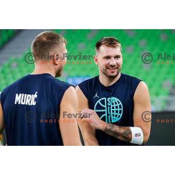 Luka Doncic of Slovenia National Basketball team during practice session in Ljubljana, Slovenia on August 13, 2025