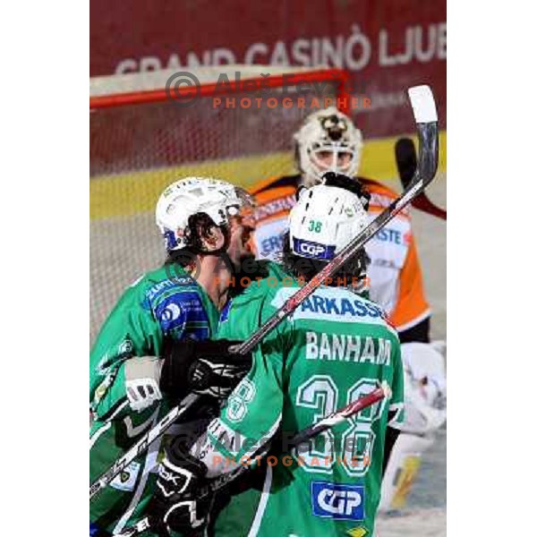 Yarema, Banham at ice-hockey match Tilia Olimpija- Graz 99ers in Ebel league, played in Hala Tivoli, Ljubljana 26.10.2008. Tilia Olimpija won 5:2 