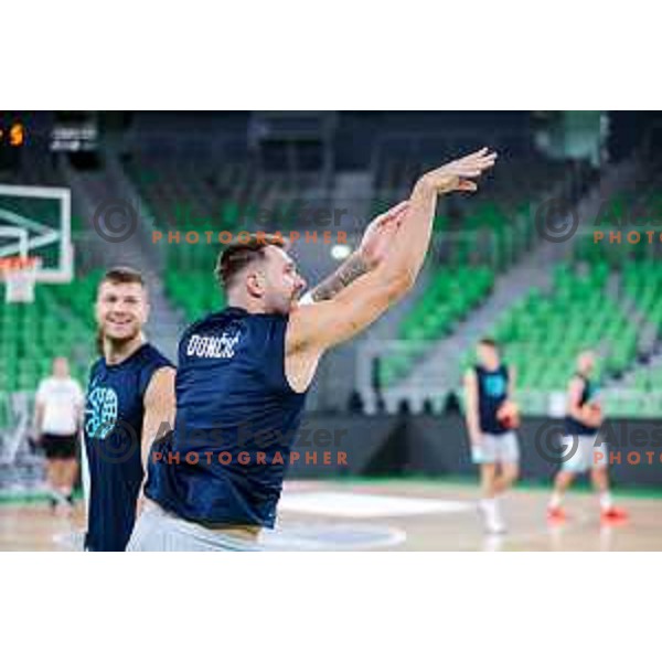 Luka Doncic of Slovenia National Basketball team during practice session in Ljubljana, Slovenia on August 13, 2025