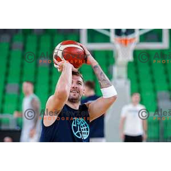 Luka Doncic of Slovenia National Basketball team during practice session in Ljubljana, Slovenia on August 13, 2025