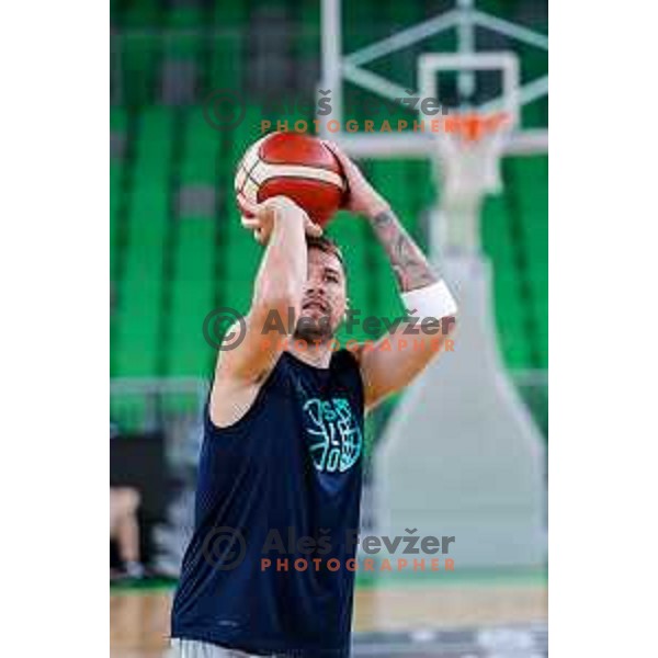 Luka Doncic of Slovenia National Basketball team during practice session in Ljubljana, Slovenia on August 13, 2025