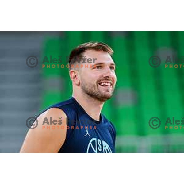Luka Doncic of Slovenia National Basketball team during practice session in Ljubljana, Slovenia on August 13, 2025