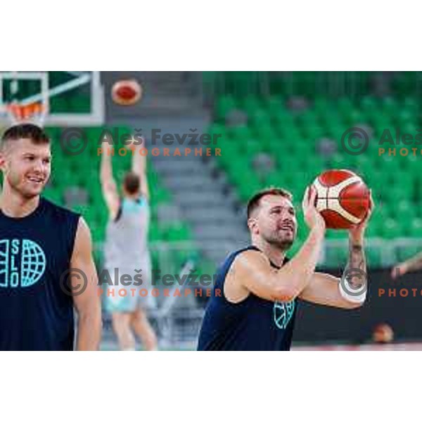 Luka Doncic of Slovenia National Basketball team during practice session in Ljubljana, Slovenia on August 13, 2025