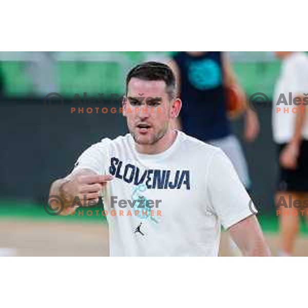 Greg St. Jean of Slovenia National Basketball team during practice session in Ljubljana, Slovenia on August 13, 2025