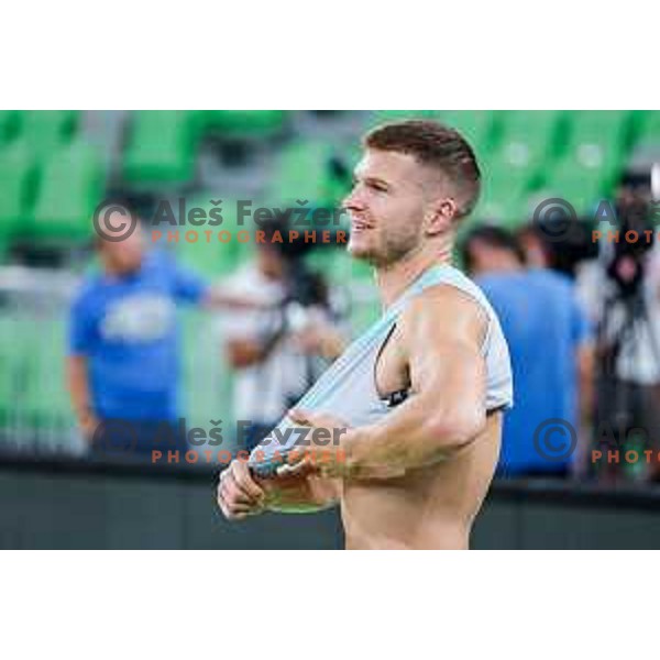 Edo Muric of Slovenia National Basketball team during practice session in Ljubljana, Slovenia on August 13, 2025