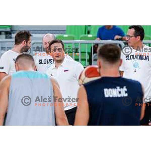 Aleksander Sekulic, head coach of Slovenia National Basketball team during practice session in Ljubljana, Slovenia on August 13, 2025