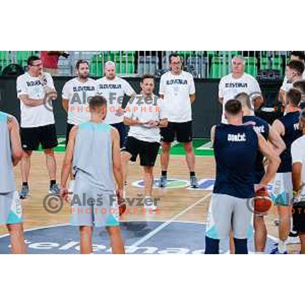 Aleksander Sekulic, head coach of Slovenia National Basketball team during practice session in Ljubljana, Slovenia on August 13, 2025