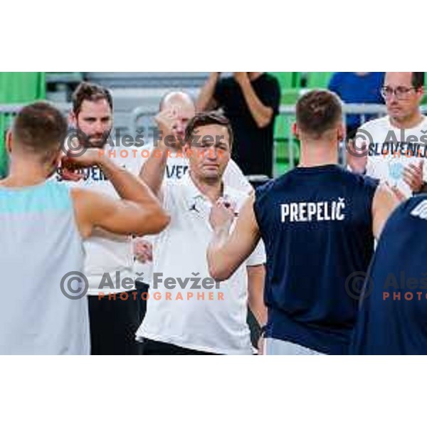 Aleksander Sekulic, head coach of Slovenia National Basketball team during practice session in Ljubljana, Slovenia on August 13, 2025
