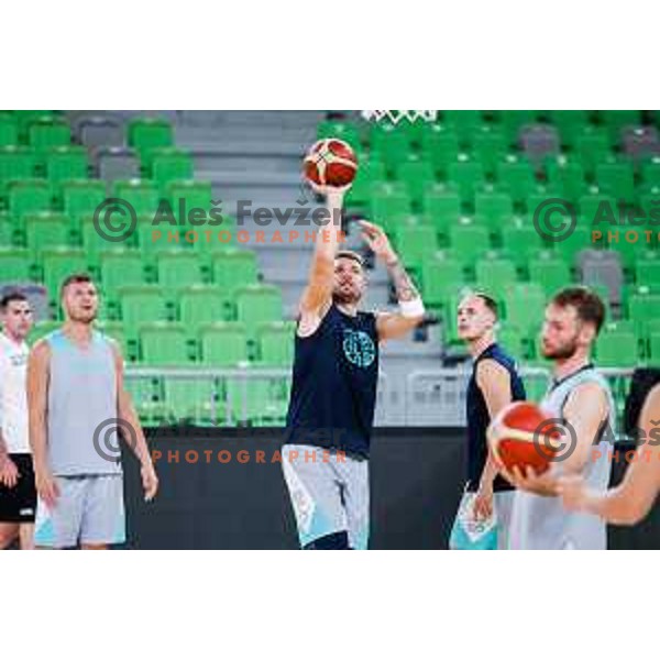 Luka Doncic of Slovenia National Basketball team during practice session in Ljubljana, Slovenia on August 13, 2025