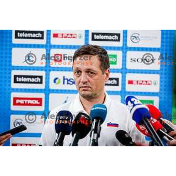 Aleksander Sekulic, head coach of Slovenia National Basketball team during practice session in Ljubljana, Slovenia on August 13, 2025