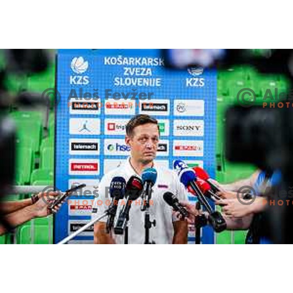 Aleksander Sekulic, head coach of Slovenia National Basketball team during practice session in Ljubljana, Slovenia on August 13, 2025