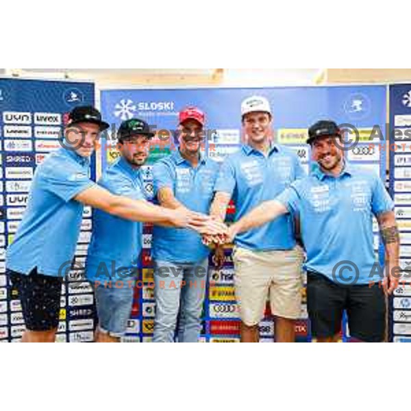 of Slovenia Alpine Speed team during press conference in Ljubljana, Slovenia on August 13, 2025